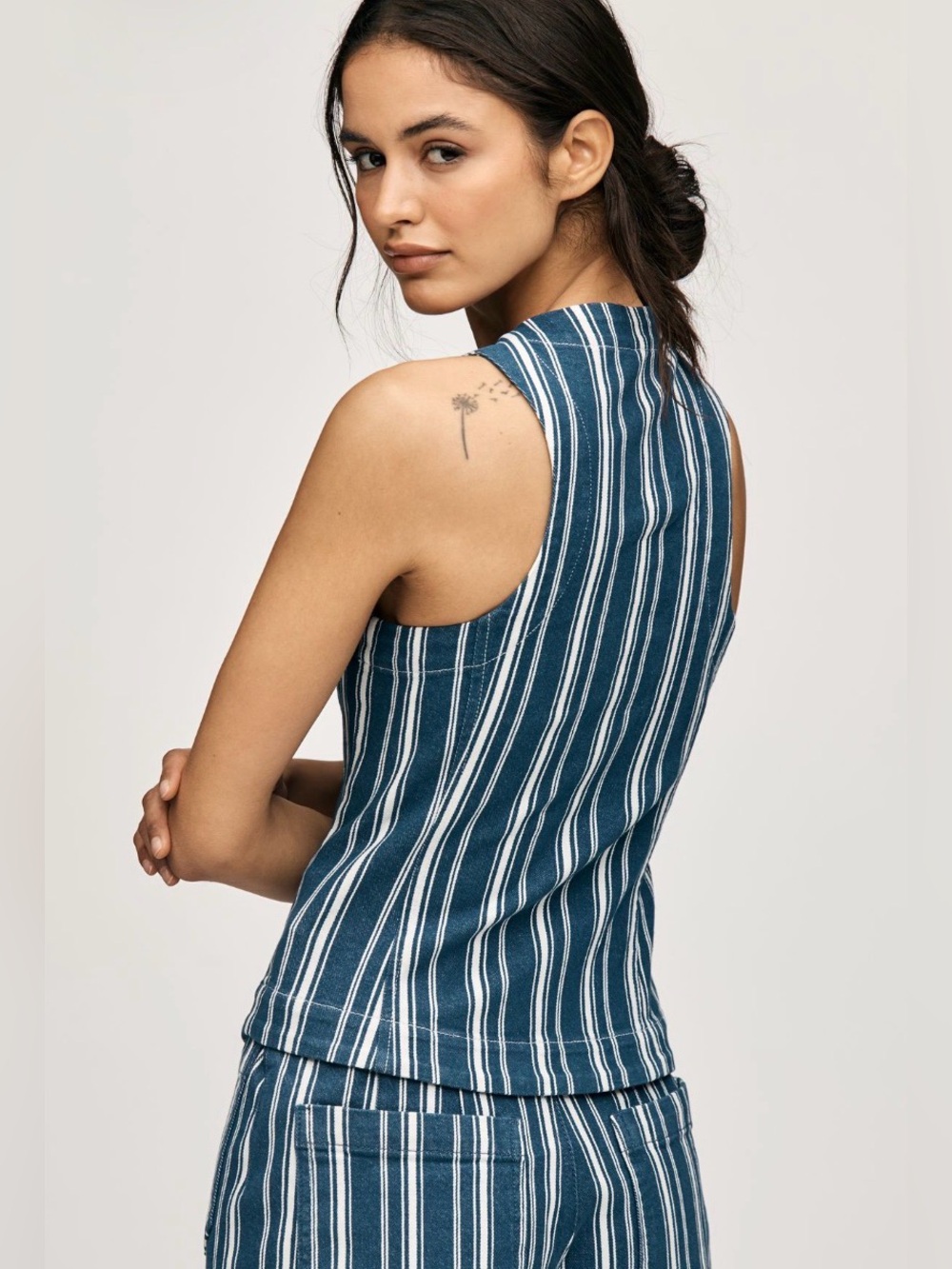 ✨ Anthropologie Halsey Slim Button-Front Vest Sz XL - Picture 2 of 7